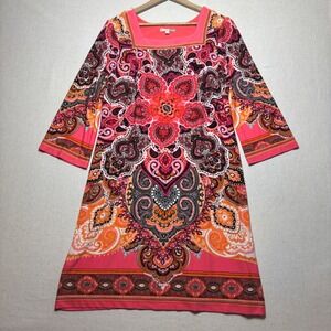 Signature Camryn Boho Paisley Print Pink‎ Dress Size 12 Statement
